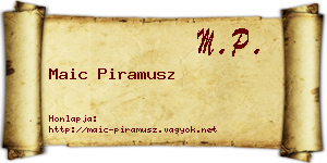 Maic Piramusz névjegykártya
